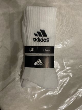 Calcetines Adidas Blancos Talla 39-42 (3 Pares)