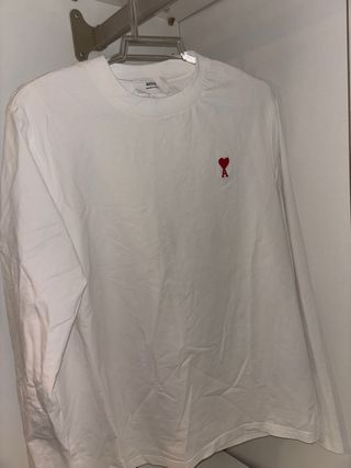 Camiseta Ami Paris blanca manga larga