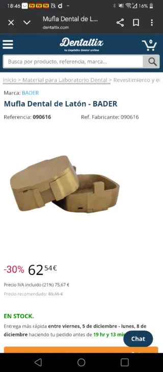 Mufla Dental de Latón MESTRA