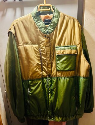 Cazadora vintage años 80 marrón y verde