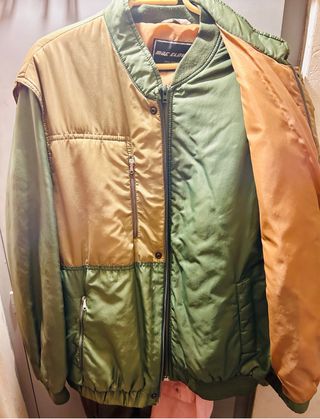 Cazadora vintage años 80 marrón y verde