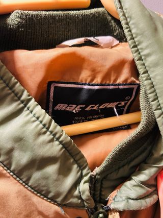 Cazadora vintage años 80 marrón y verde