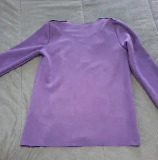 Chaqueta piel de melocotón morada