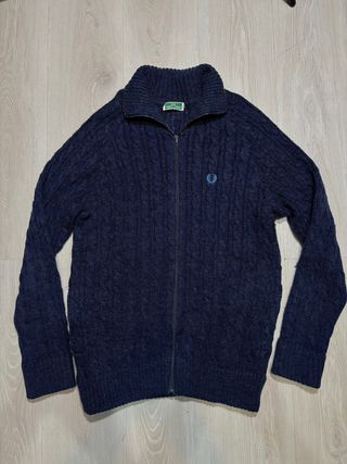 Jersey half zip Fred Perry Vintage Azul Años 80