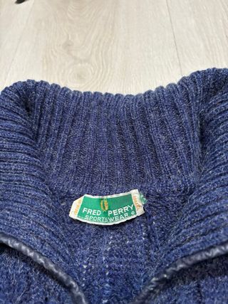 Jersey half zip Fred Perry Vintage Azul Años 80