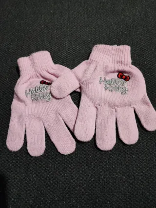3 pares guantes lana niña Hello Kitty