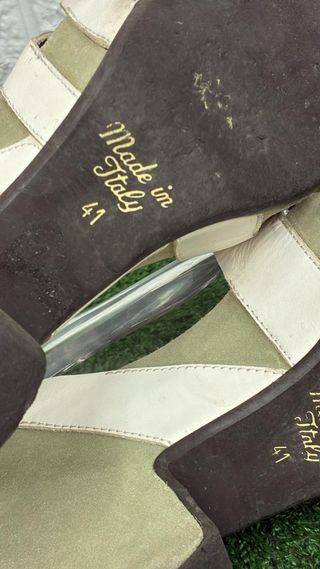 Sandali donna beige/verde oliva