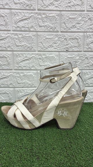 Sandali donna beige/verde oliva