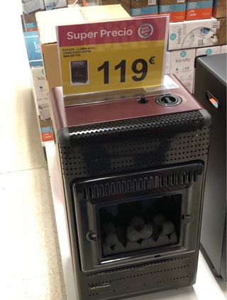 Estufa llama azul negra