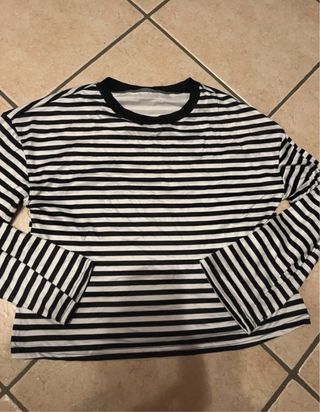 Maglia donna a righe manica lunga