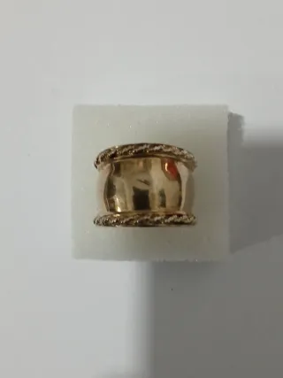 Anel Prata Portuguesa 925,Dourada com Contrastes