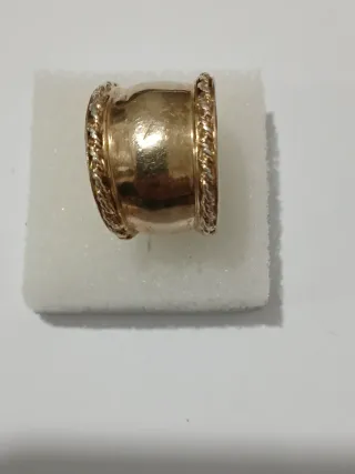 Anel Prata Portuguesa 925,Dourada com Contrastes