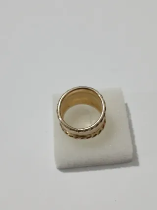 Anel Prata Portuguesa 925,Dourada com Contrastes