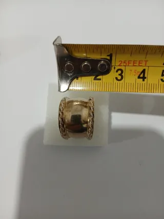 Anel Prata Portuguesa 925,Dourada com Contrastes