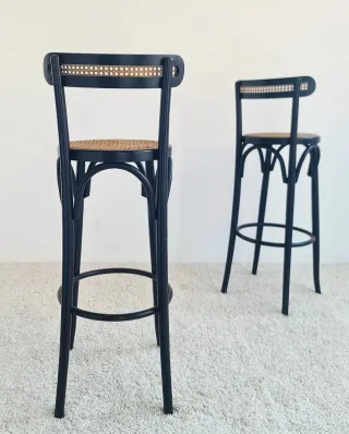 2 Taburetes estilo THONET. Francia, 70s.