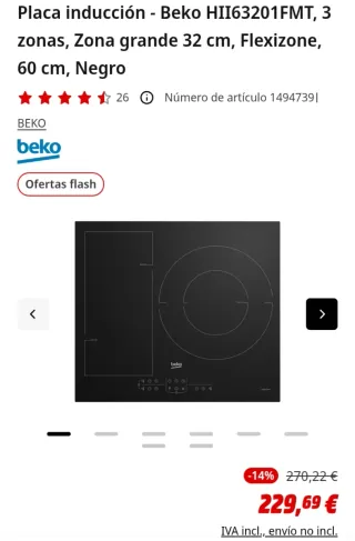 Placa Inducción BEKO