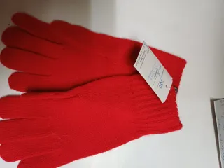 Guantes de lana angora rojos