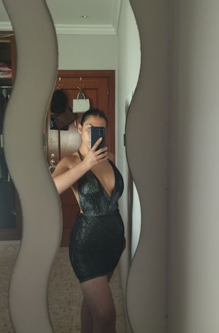 Vestido negro con glitter