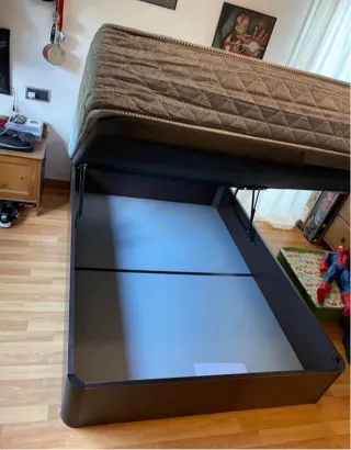 Canapé abatible y colchón beige/marrón