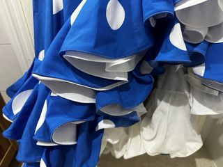 Vestido Flamenca Lunares Azul y Blanco