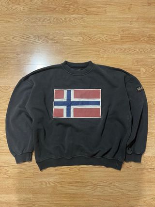 Sudadera Napapijri Bandera Noruega Negra