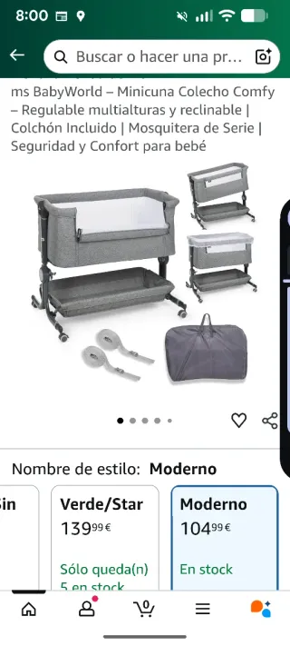 Minicuna gris de colecho