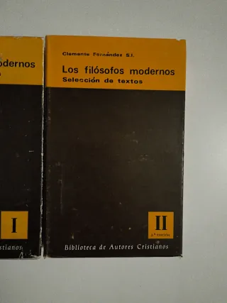 Lote de dos libros los filósofos modernos