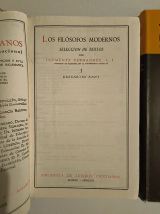 Lote de dos libros los filósofos modernos