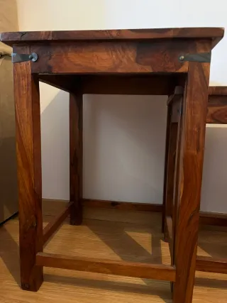 Juego de 3 mesas auxiliares de madera