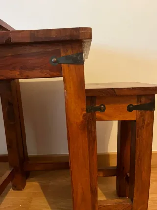 Juego de 3 mesas auxiliares de madera