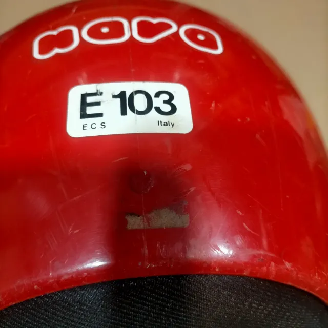 Casco moto antiguo NOVA rojo