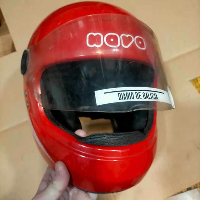 Casco moto antiguo NOVA rojo