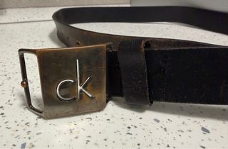 Cintura Calvin Klein vera pelle cuoio uomo 132 cm.