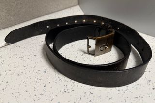 Cintura Calvin Klein vera pelle cuoio uomo 132 cm.