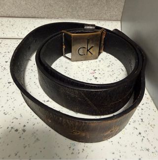 Cintura Calvin Klein vera pelle cuoio uomo 132 cm.