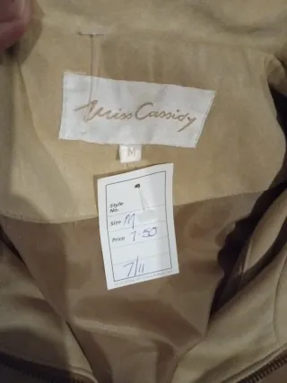 Chaqueta antelina beige mujer T. M/L sin usar