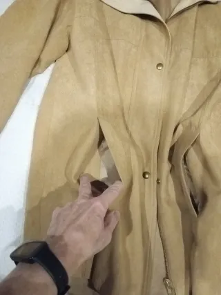 Chaqueta antelina beige mujer T. M/L sin usar