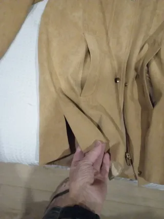 Chaqueta antelina beige mujer T. M/L sin usar