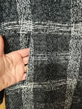 Chaquetón Zara Cuadros Blanco y Negro