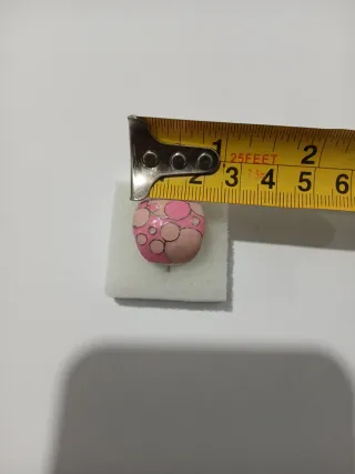 Anel Prata 925 Pintado à Mão Rosa