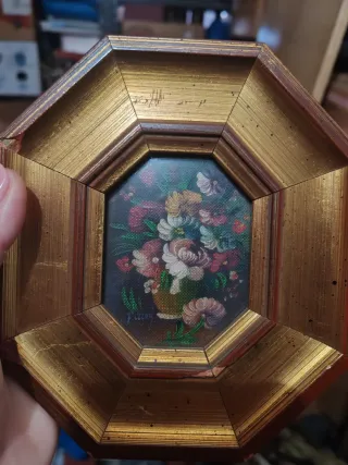 Coppia Quadretti Floreali Ottagonali