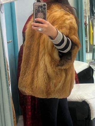 Chaleco de zorro canadiense vintage único.