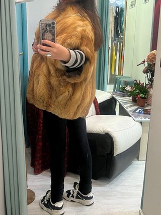 Chaleco de zorro canadiense vintage único.