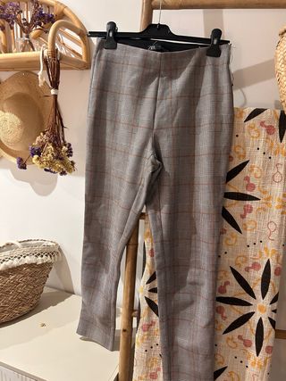 Leggings Zara Cuadros Marrón y Gris