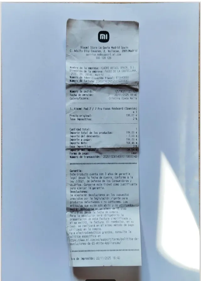 Teclado Foco Xiaomi Pad 7/7 Pro