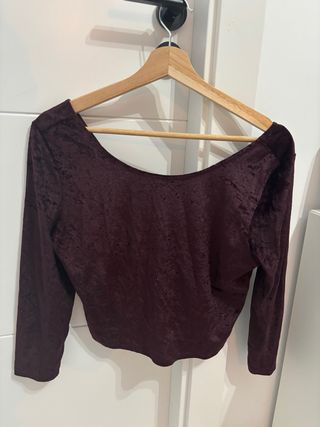 Top terciopelo manga larga morado