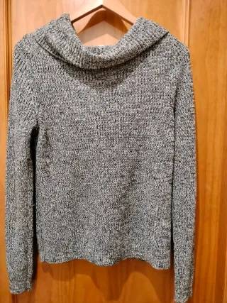 Jersey punto cuello alto jaspeado mujer