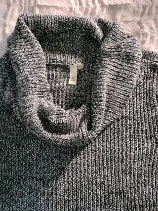 Jersey punto cuello alto jaspeado mujer