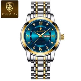 Reloj Poedagar Hombre Azul y Dorado