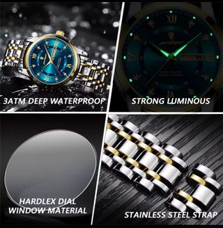 Reloj Poedagar Hombre Azul y Dorado